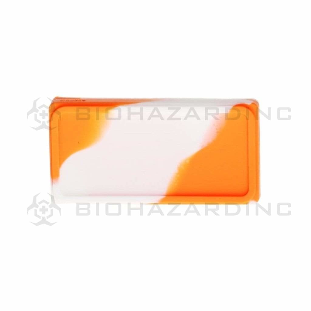 Biohazard Inc Concentrate Container Silicone Shatter 2 Section 4.5" x 2.25" Case - Orange/White