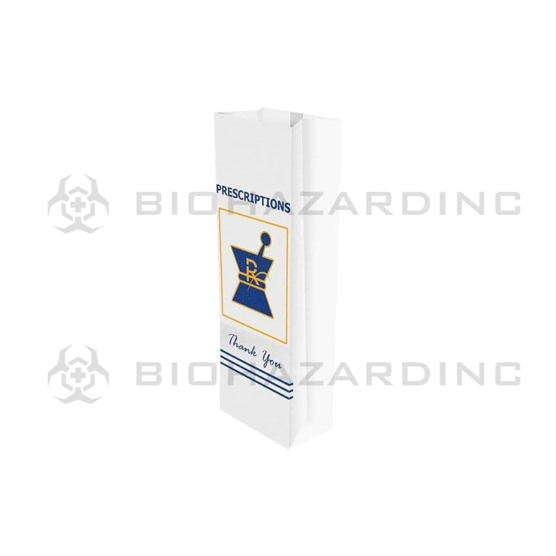 Biohazard Inc RX Bag Small Pharmacy White RX Exit Bags- 1000 Count