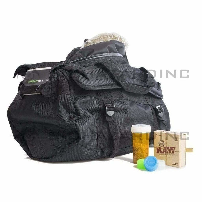 BrightBay Smell Proof Carbon Bag Smell Proof Carbon Transport Small Duffle Bag - Black