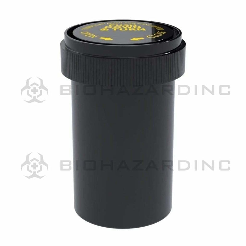 Biohazard Inc Reversible Cap Vial Solid Black Reversible Cap Vial 20 Dram - 240 Count