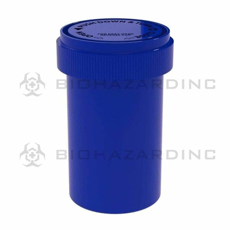 Biohazard Inc Reversible Cap Vial Solid Blue Reversible Cap Vial 20 Dram - 240 Count