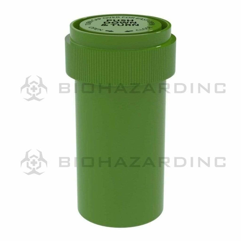 Biohazard Inc Reversible Cap Vial Solid Green Reversible Cap Vial 13 Dram - 275 Count