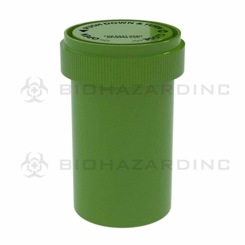 Biohazard Inc Reversible Cap Vial Solid Green Reversible Cap Vial 20 Dram - 240 Count