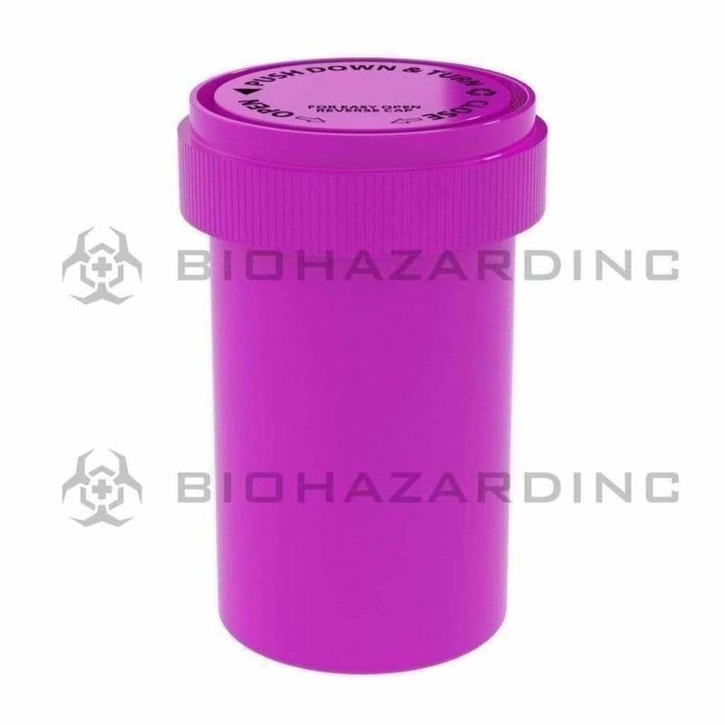 Biohazard Inc Reversible Cap Vial Solid Pink Reversible Cap Vial 20 Dram - 240 Count