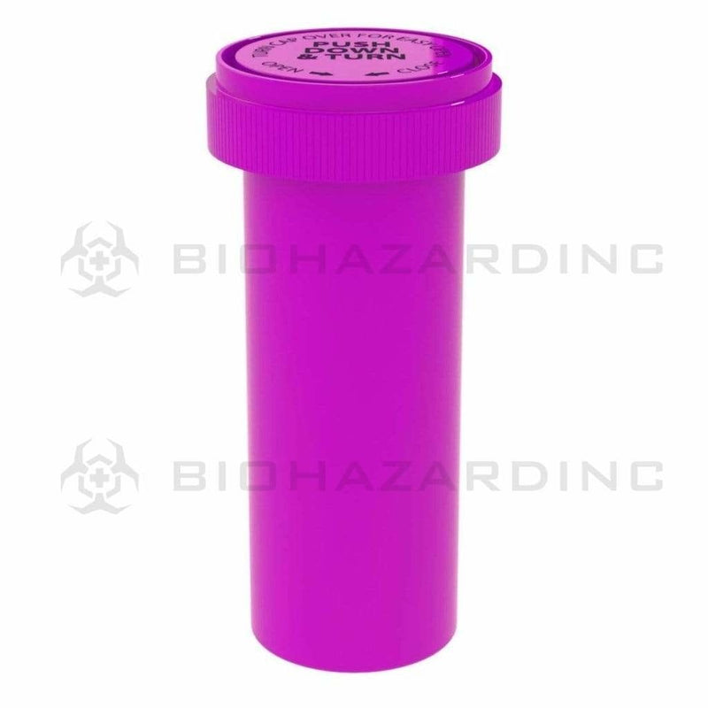 Biohazard Inc Reversible Cap Vial Solid Pink Reversible Cap Vial 30 Dram - 190 Count