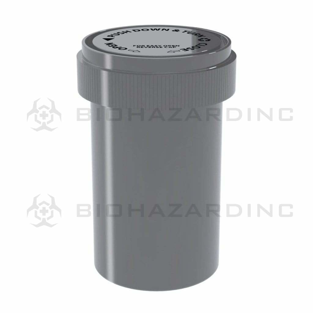Biohazard Inc Reversible Cap Vial Solid Silver Reversible Cap Vial 20 Dram - 240 Count