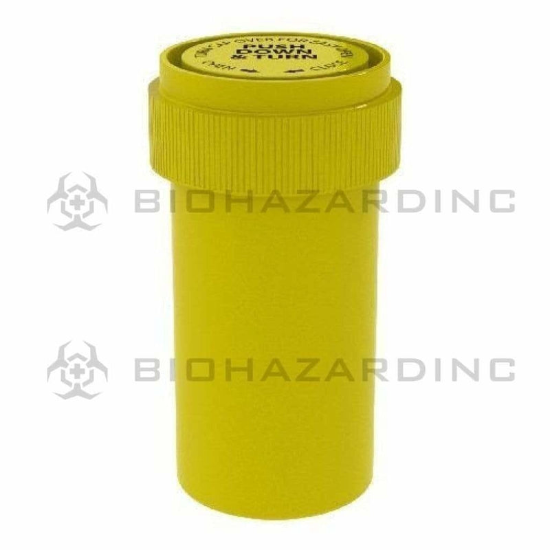 Biohazard Inc Reversible Cap Vial Solid Yellow Reversible Cap Vial 13 Dram - 275 Count