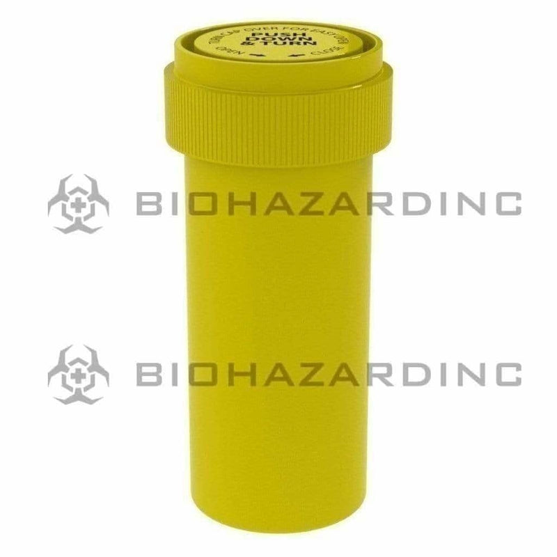 Biohazard Inc Reversible Cap Vial Solid Yellow Reversible Cap Vial 16 Dram - 230 Count