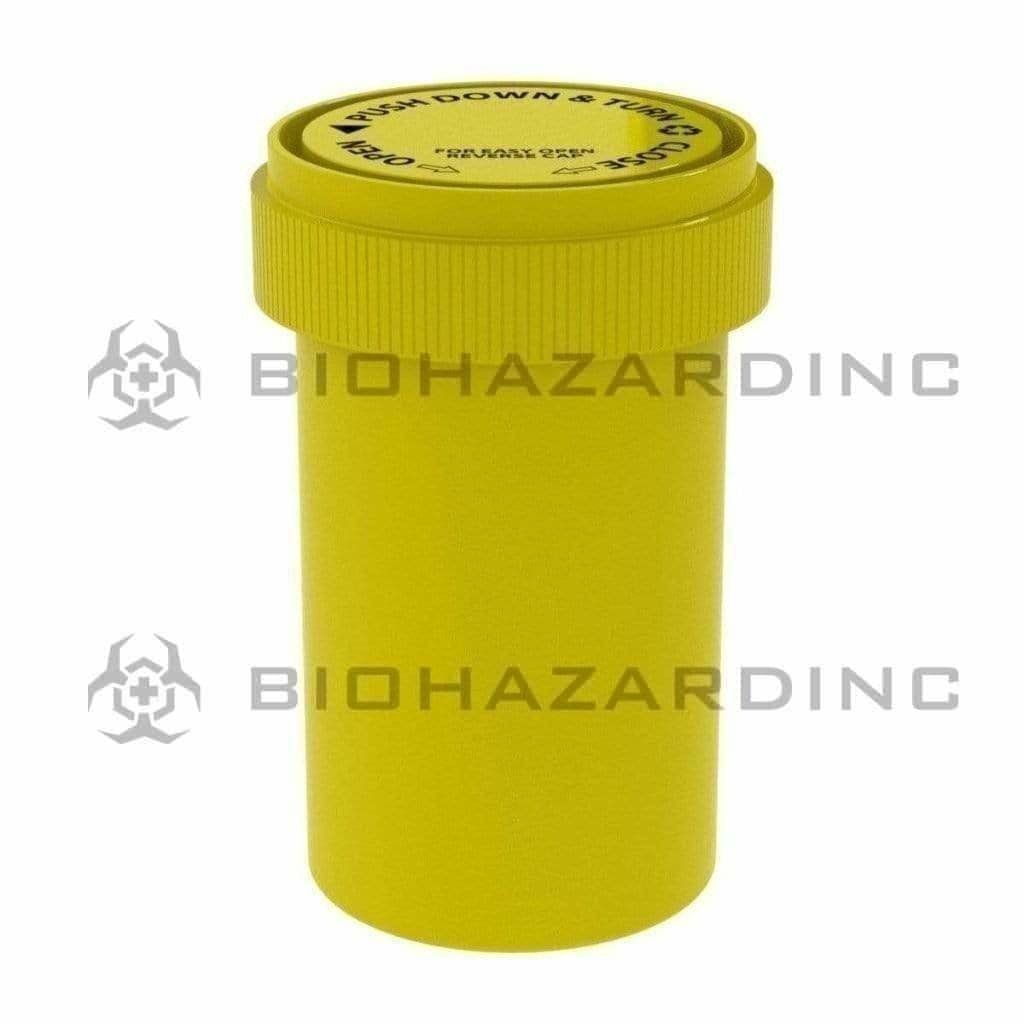 Biohazard Inc Reversible Cap Vial Solid Yellow Reversible Cap Vial 20 Dram - 240 Count
