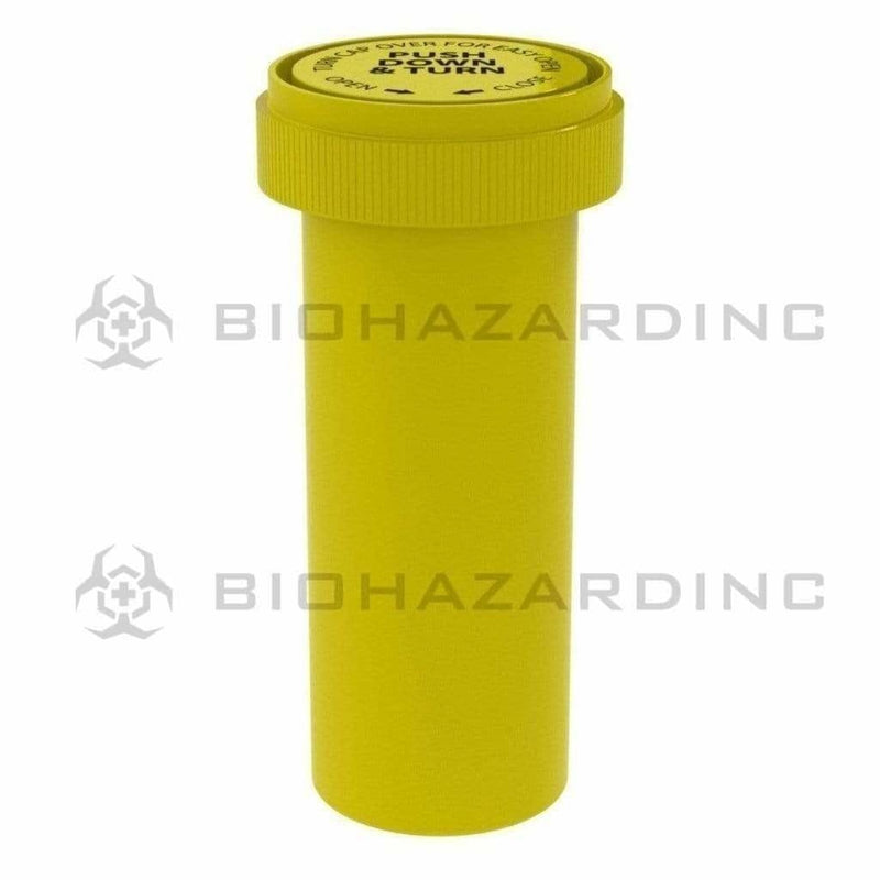 Biohazard Inc Reversible Cap Vial Solid Yellow Reversible Cap Vial 30 Dram - 190 Count