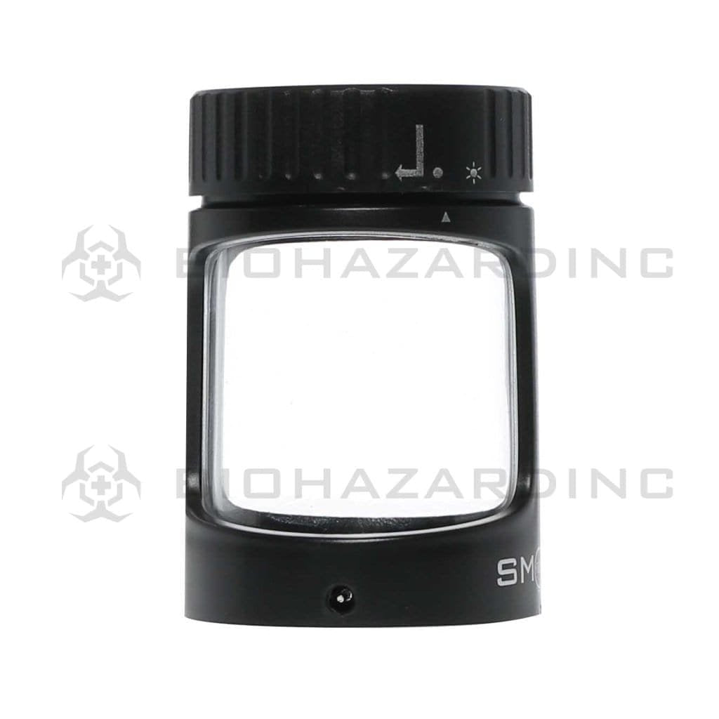 Smokus Focus Flower Storage Stash Magnifying LED Jar - Black