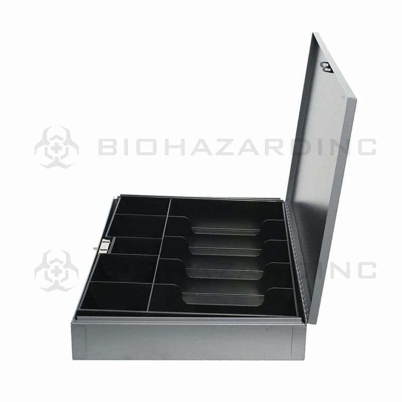 Biohazard Inc Cash Box Steel Cash Box w/ 10 Compartment Tray