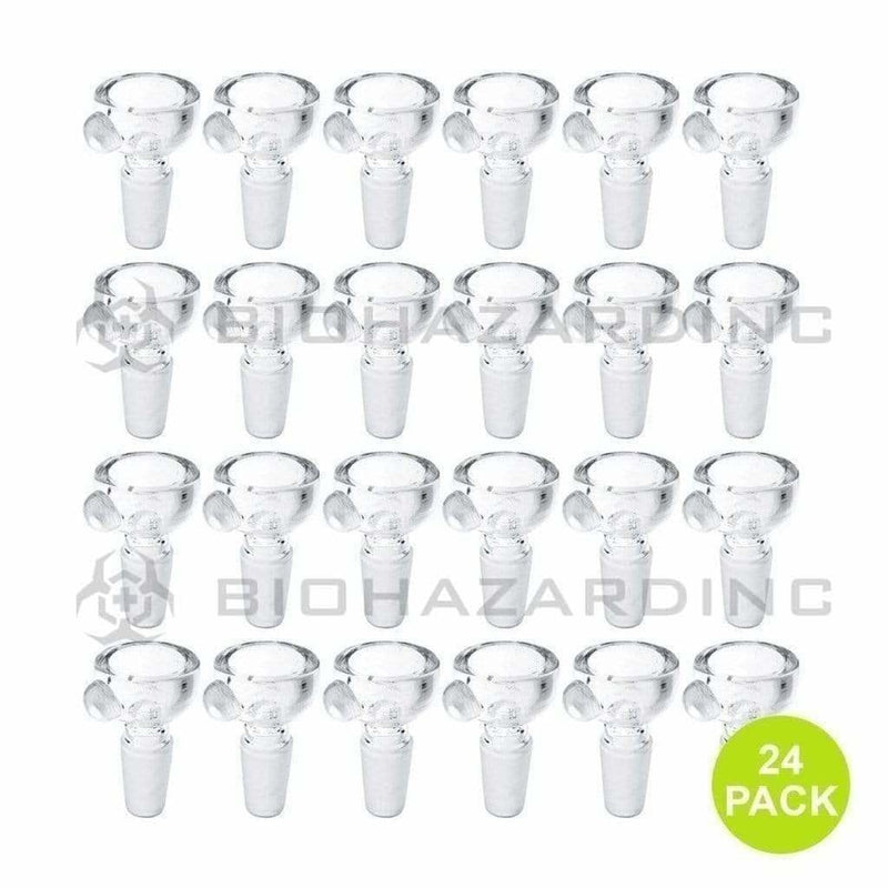 Biohazard Inc 14mm Bowl Thick Bowl Clear Single Marble Male 14mm -24 Count