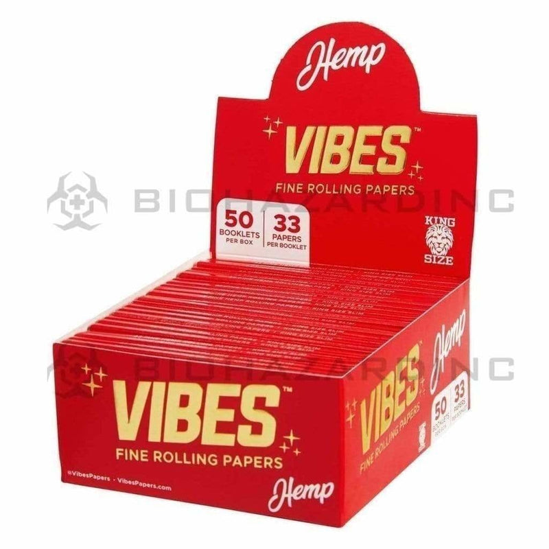 Vibes Rolling Papers VIBES Hemp Paper King Size Slim -  50 Count