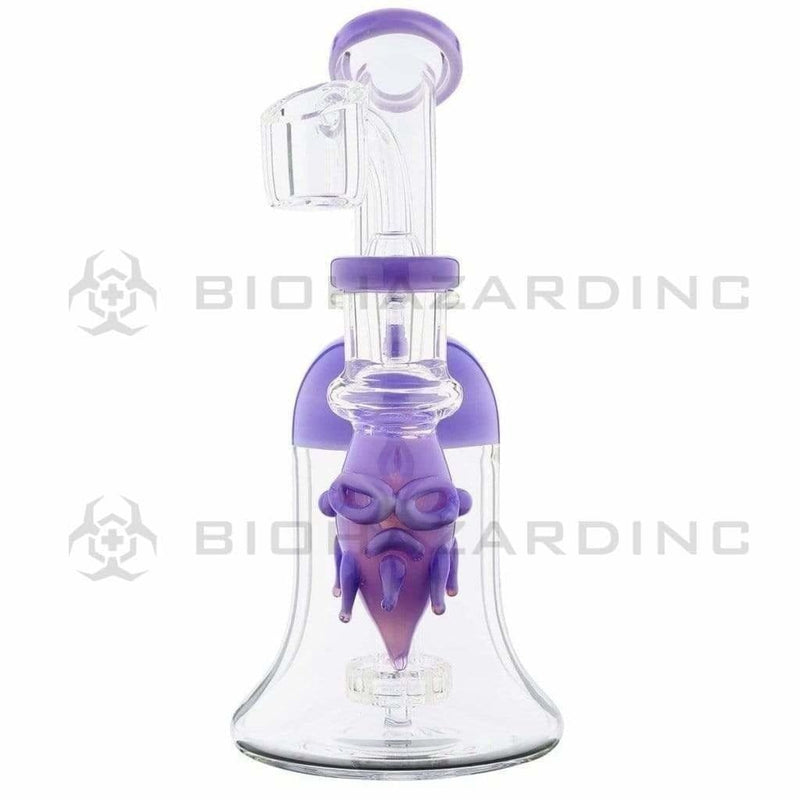 Biohazard Inc Glass Dab Rig Water Pipe 7.5" Rig Face Showerhead Purple