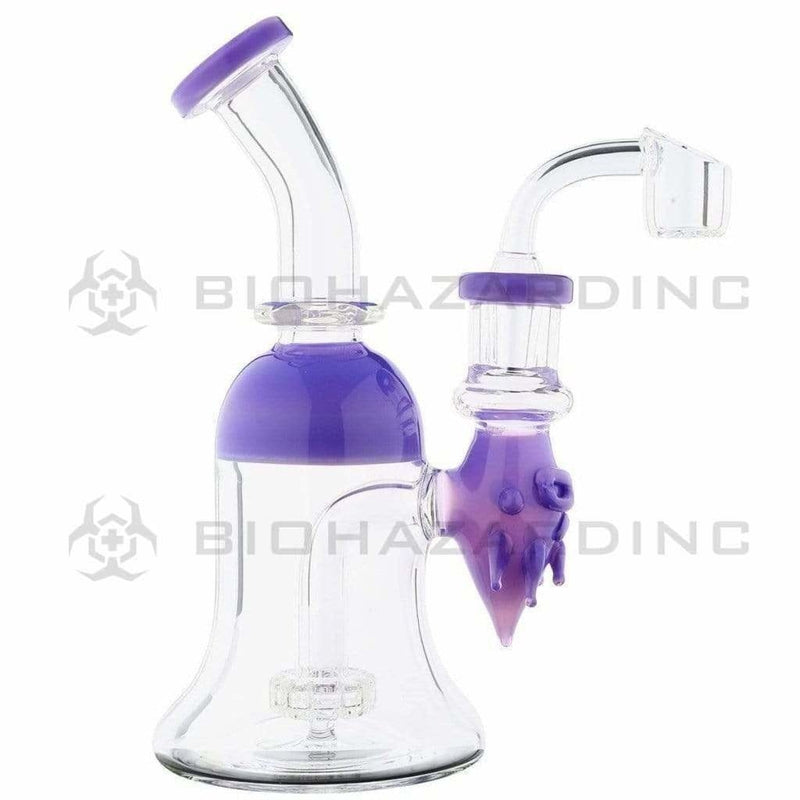 Biohazard Inc Glass Dab Rig Water Pipe 7.5" Rig Face Showerhead Purple