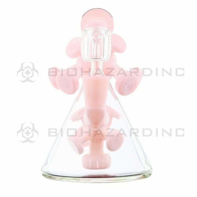 Biohazard Inc Glass Dab Rig Water Pipe 7" Atomic Rig Beaker Pink