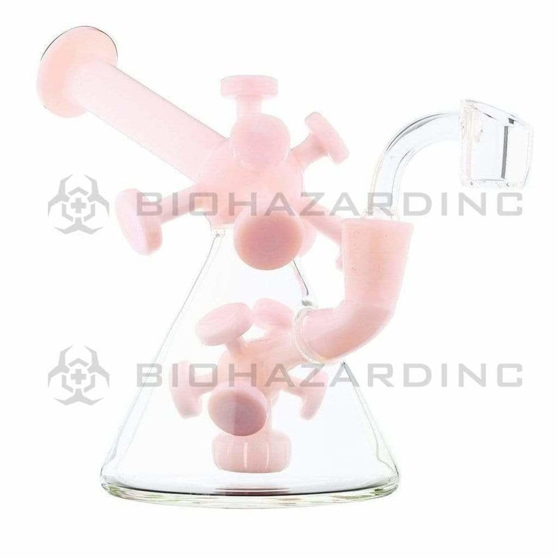 Biohazard Inc Glass Dab Rig Water Pipe 7" Atomic Rig Beaker Pink