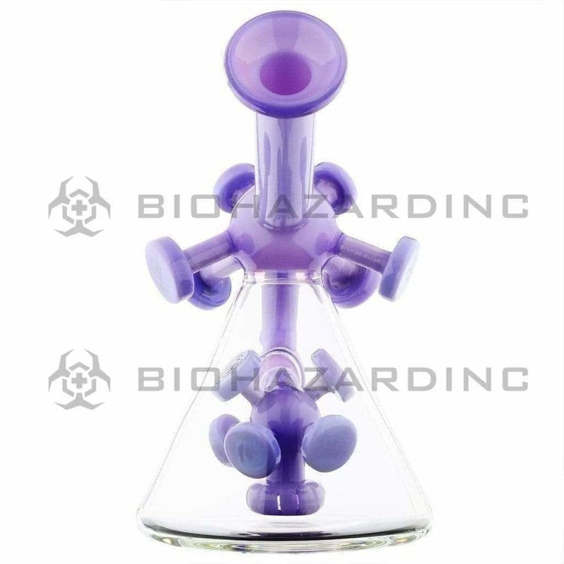 Biohazard Inc Glass Dab Rig Water Pipe 7" Atomic Rig Beaker Purple