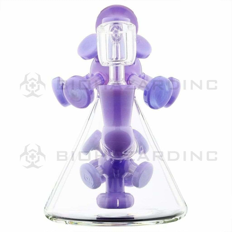 Biohazard Inc Glass Dab Rig Water Pipe 7" Atomic Rig Beaker Purple