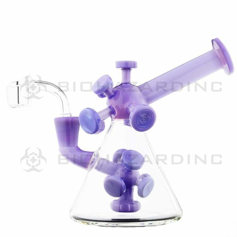 Biohazard Inc Glass Dab Rig Water Pipe 7" Atomic Rig Beaker Purple