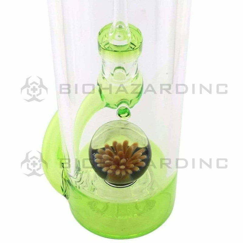 Biohazard Inc Glass Dab Rig Water Pipe 7" Bottle Rig Marble Showerhead Green