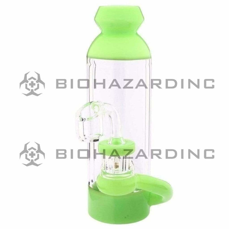 Biohazard Inc Glass Dab Rig Water Pipe 7" Bottle Rig Marble Showerhead Slyme