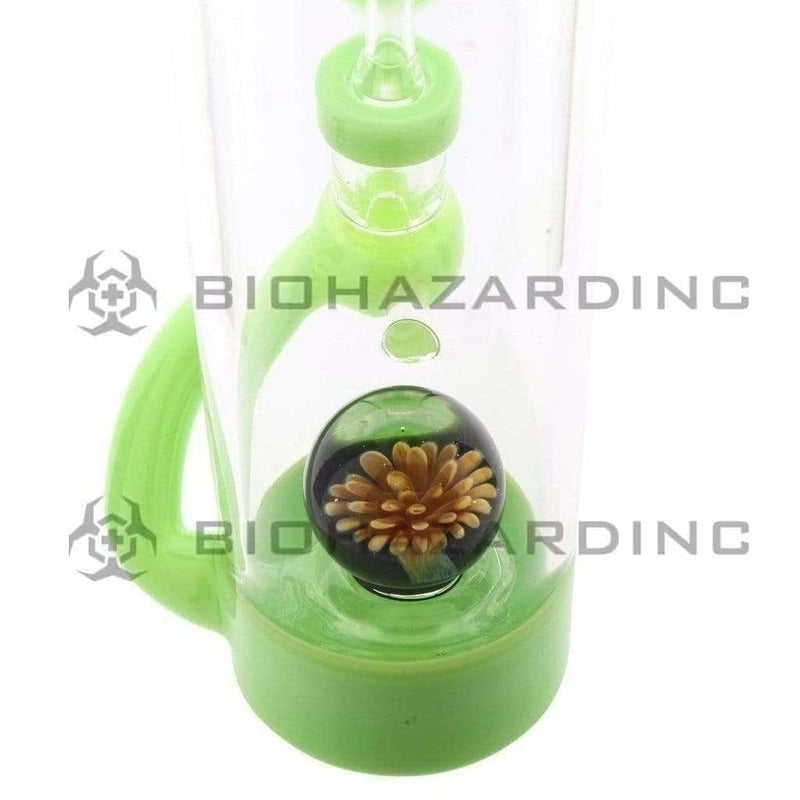 Biohazard Inc Glass Dab Rig Water Pipe 7" Bottle Rig Marble Showerhead Slyme