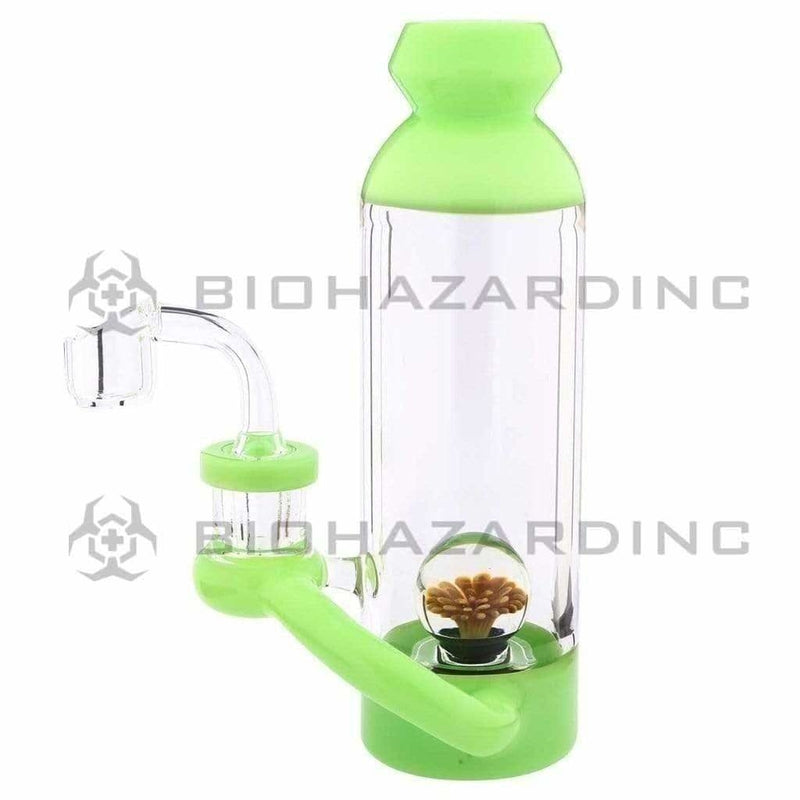 Biohazard Inc Glass Dab Rig Water Pipe 7" Bottle Rig Marble Showerhead Slyme