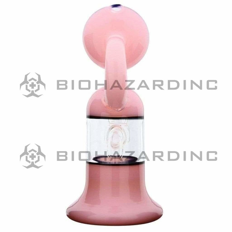 Biohazard Inc Glass Dab Rig Water Pipe 7" Rig Bent Neck Pink