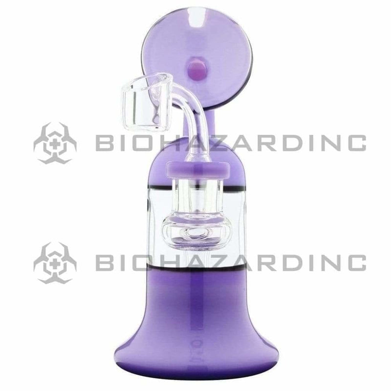 Biohazard Inc Glass Dab Rig Water Pipe 7" Rig Bent Neck Purple