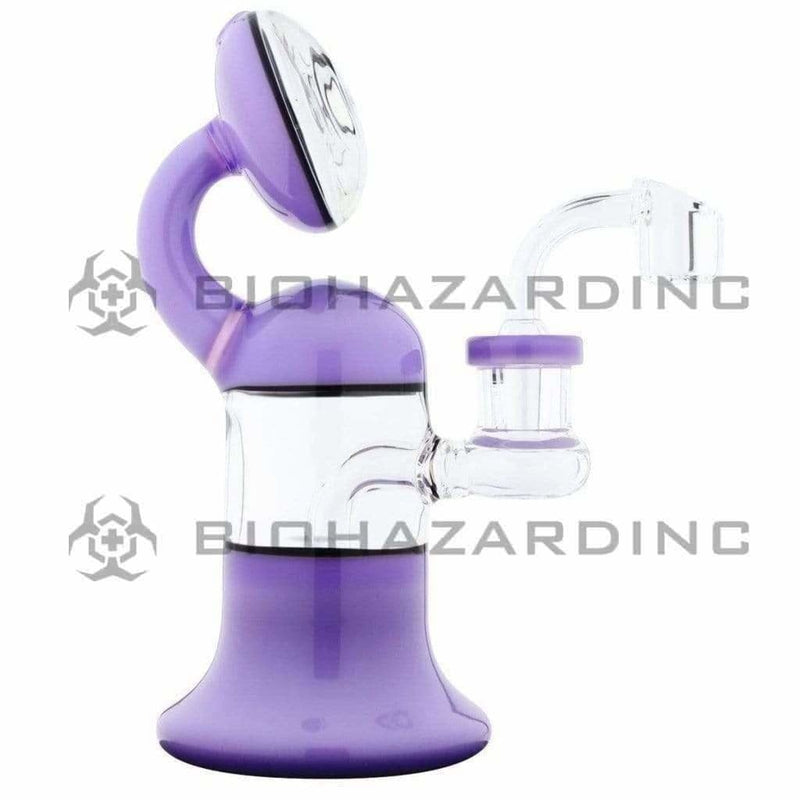 Biohazard Inc Glass Dab Rig Water Pipe 7" Rig Bent Neck Purple