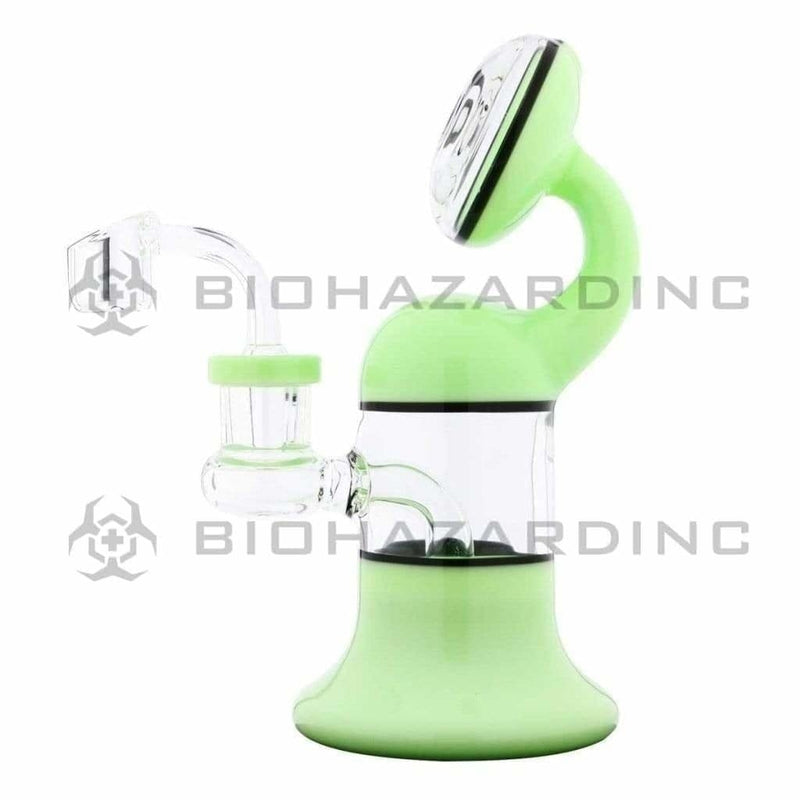 Biohazard Inc Glass Dab Rig Water Pipe 7" Rig Bent Neck Slyme