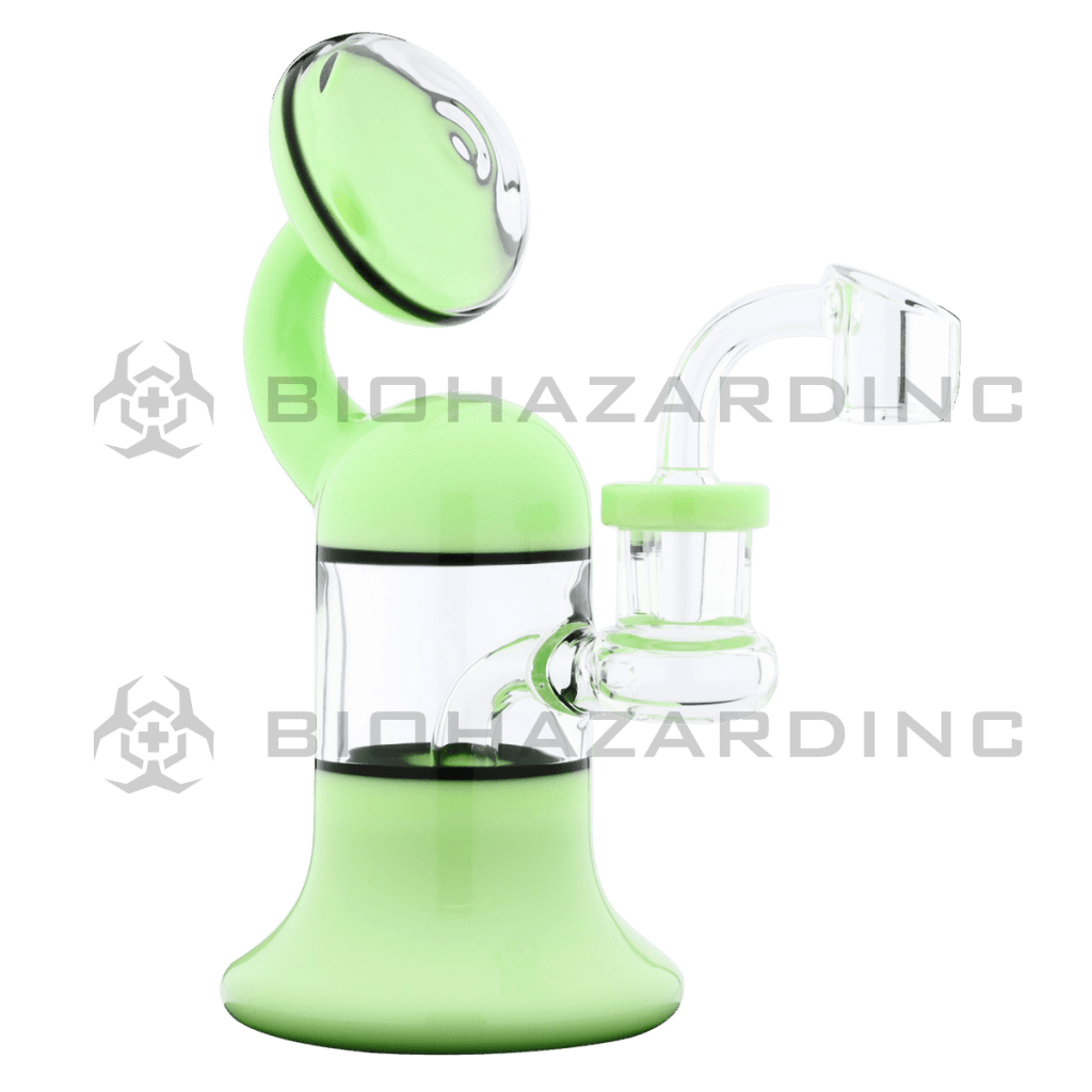 Biohazard Inc Glass Dab Rig Water Pipe 7" Rig Bent Neck Slyme