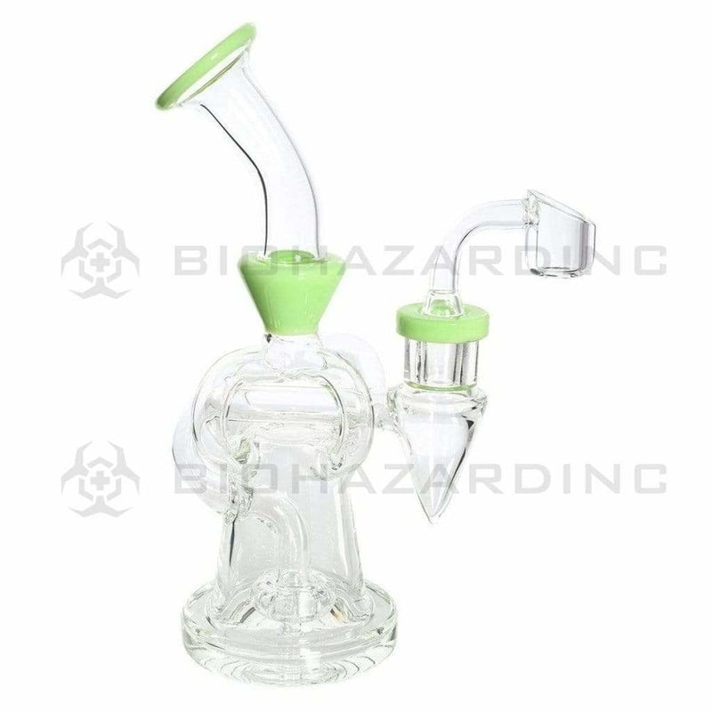 Biohazard Inc Glass Dab Rig Water Pipe 8" Pillars Showerhead Rig Slyme