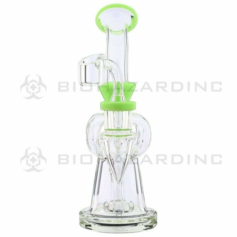 Biohazard Inc Glass Dab Rig Water Pipe 8" Pillars Showerhead Rig Slyme