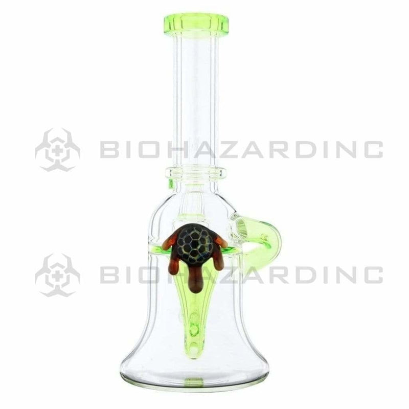 Biohazard Inc Glass Dab Rig Water Pipe 8" Recycler Honeycomb Marble Green