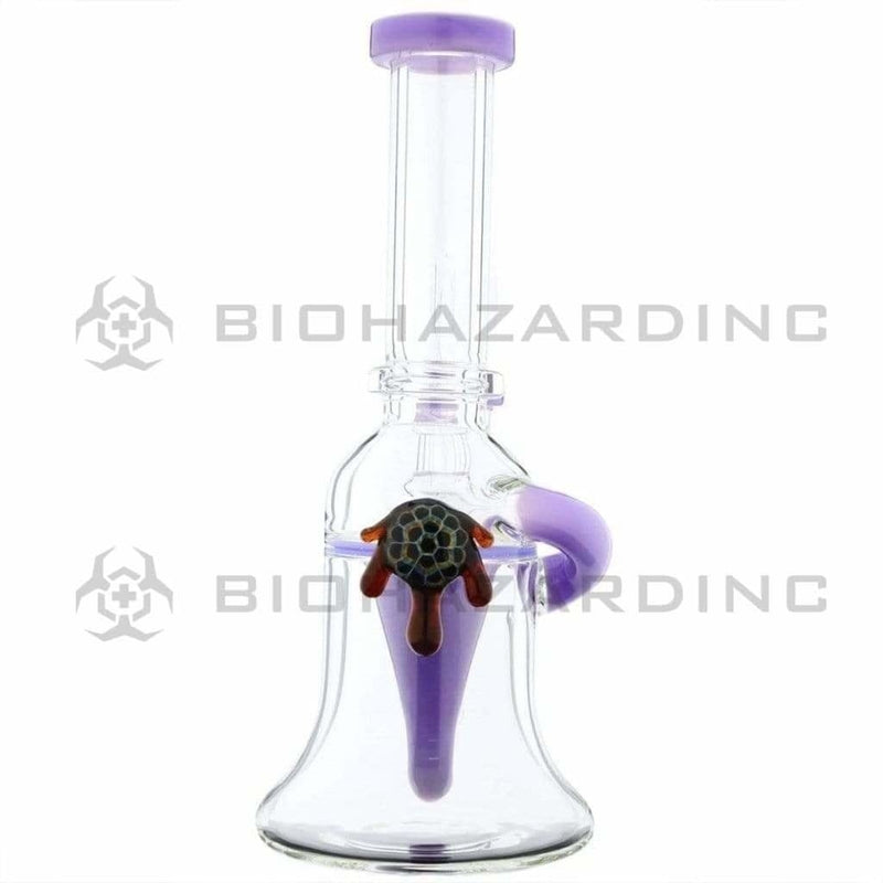 Biohazard Inc Glass Dab Rig Water Pipe 8" Recycler Honeycomb Marble Purple