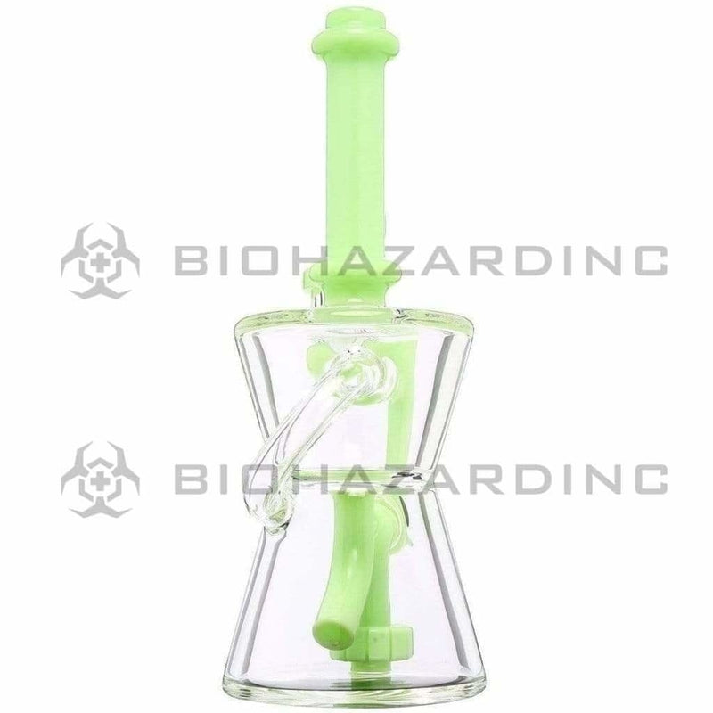 Biohazard Inc Glass Dab Rig Water Pipe 8" Recycler Hourglass Showerhead Rig Slyme