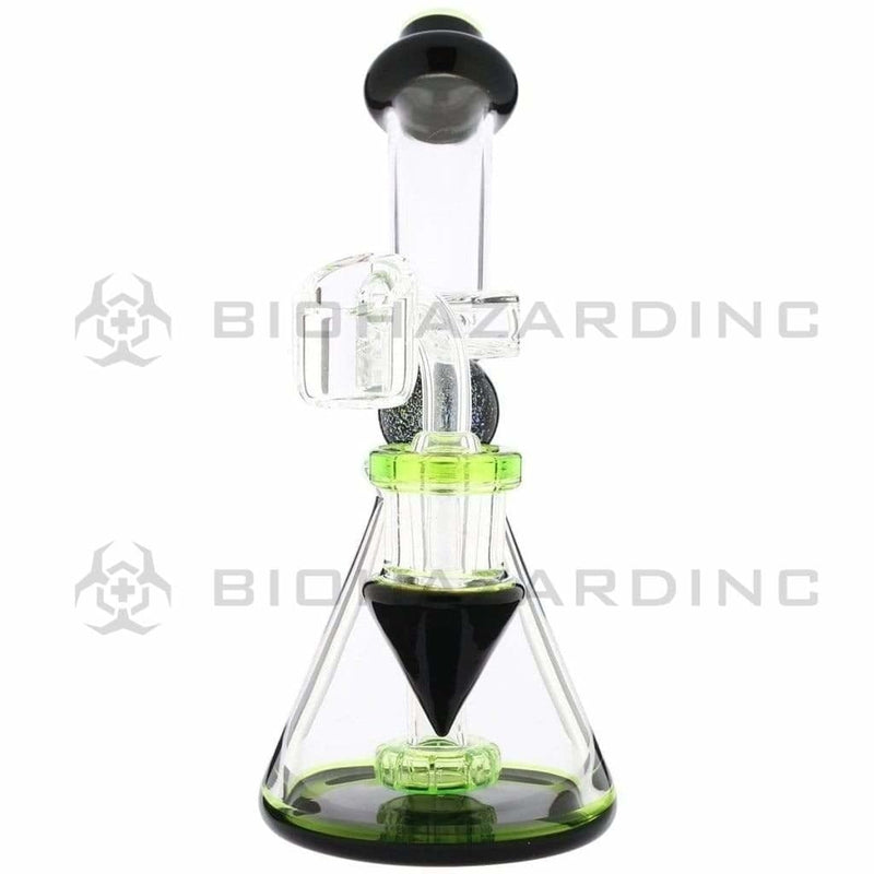 Biohazard Inc Glass Dab Rig Water Pipe 8" Showerhead Rig Dichro Marble Beaker Green