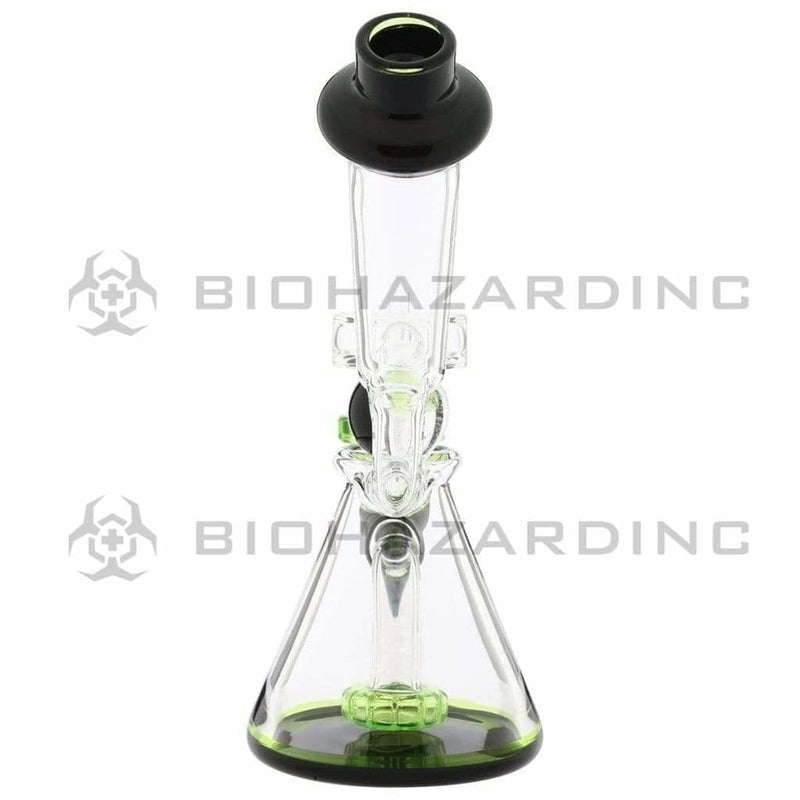 Biohazard Inc Glass Dab Rig Water Pipe 8" Showerhead Rig Dichro Marble Beaker Green