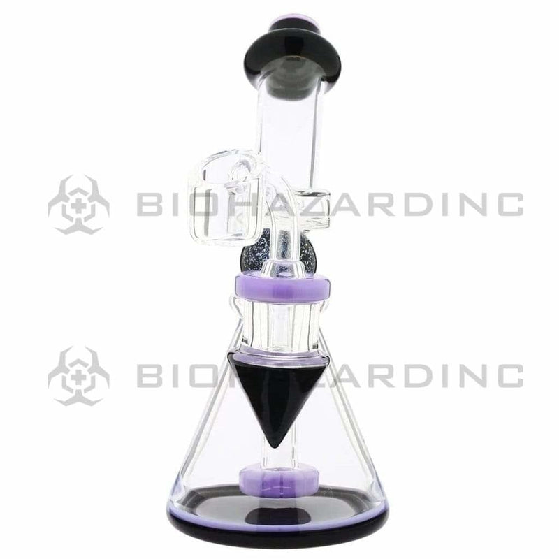 Biohazard Inc Glass Dab Rig Water Pipe 8" Showerhead Rig Dichro Marble Beaker Purple