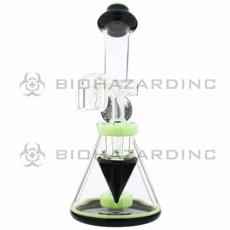 Biohazard Inc Glass Dab Rig Water Pipe 8" Showerhead Rig Dichro Marble Beaker Slyme