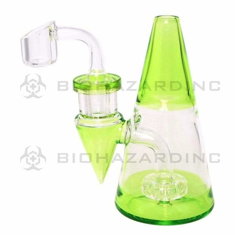 Biohazard Inc Glass Dab Rig Water Pipe Minimalist 5" Rig Green