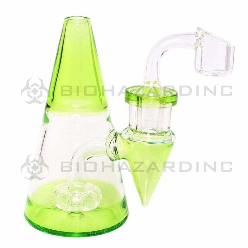 Biohazard Inc Glass Dab Rig Water Pipe Minimalist 5" Rig Green