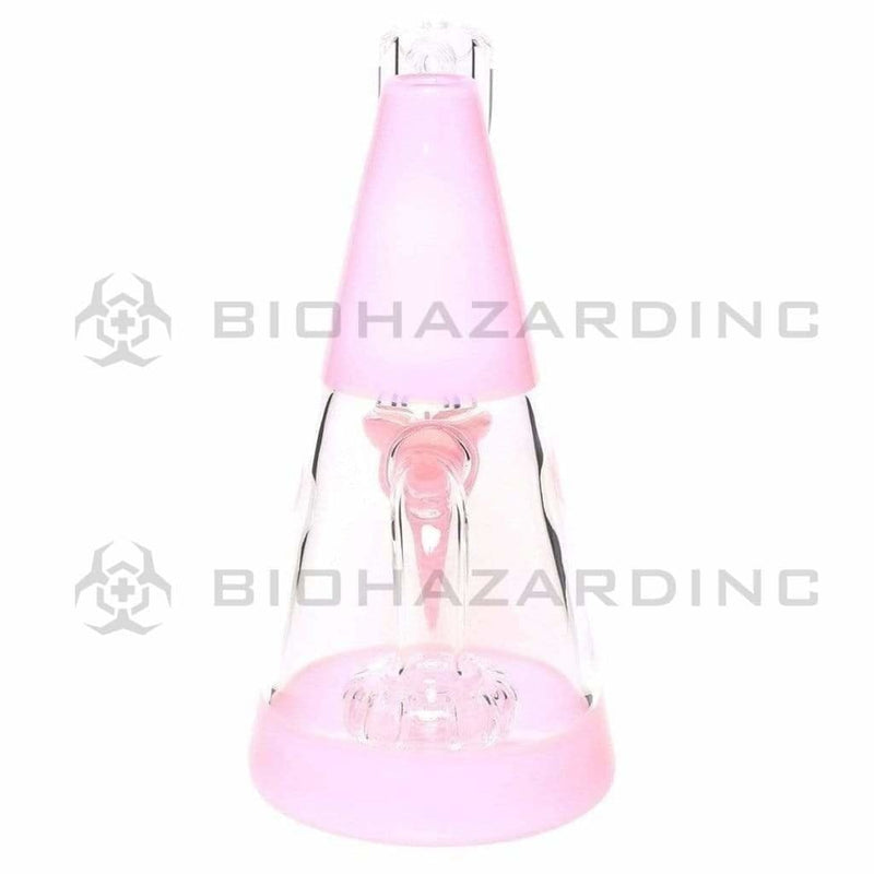 Biohazard Inc Glass Dab Rig Water Pipe Minimalist 5" Rig Pink