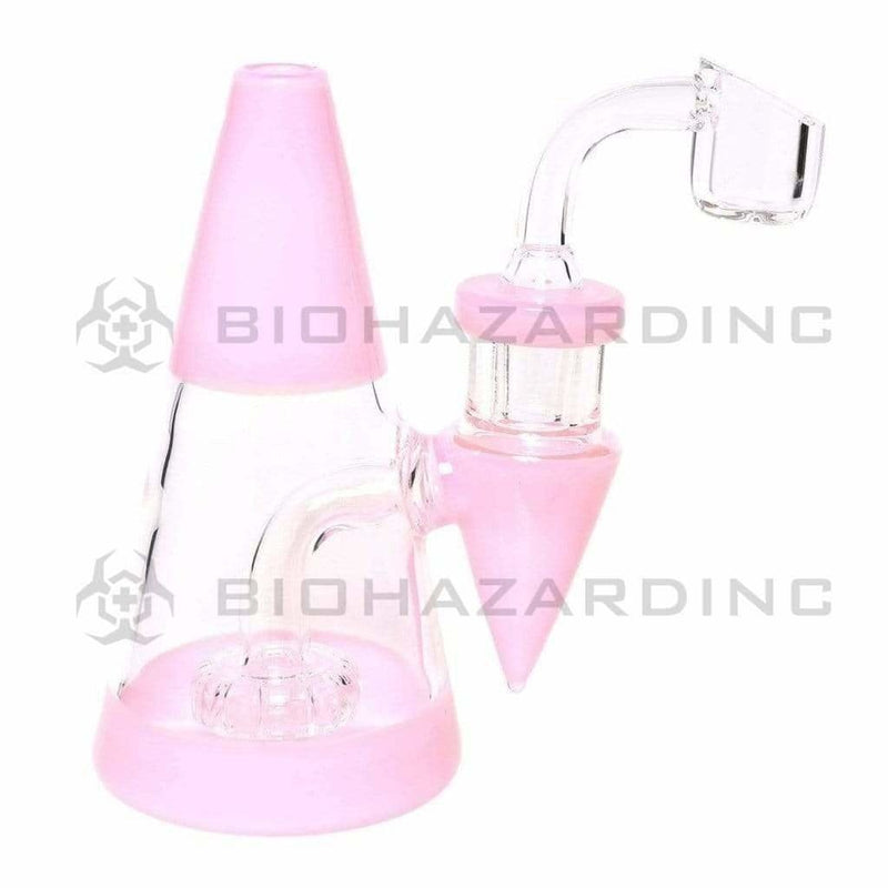 Biohazard Inc Glass Dab Rig Water Pipe Minimalist 5" Rig Pink