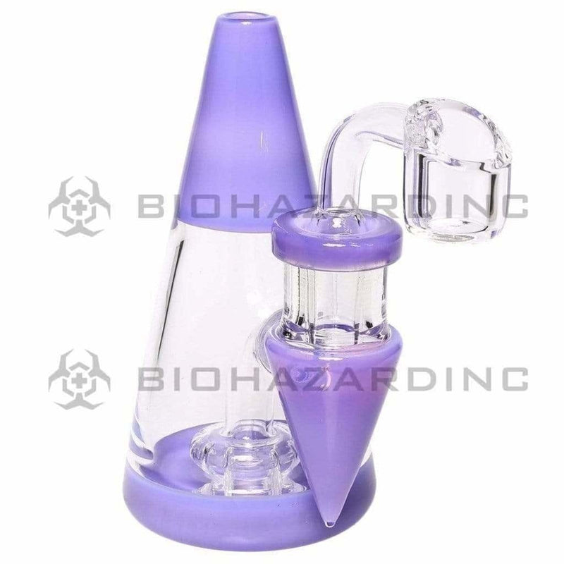 Biohazard Inc Glass Dab Rig Water Pipe Minimalist 5" Rig Purple