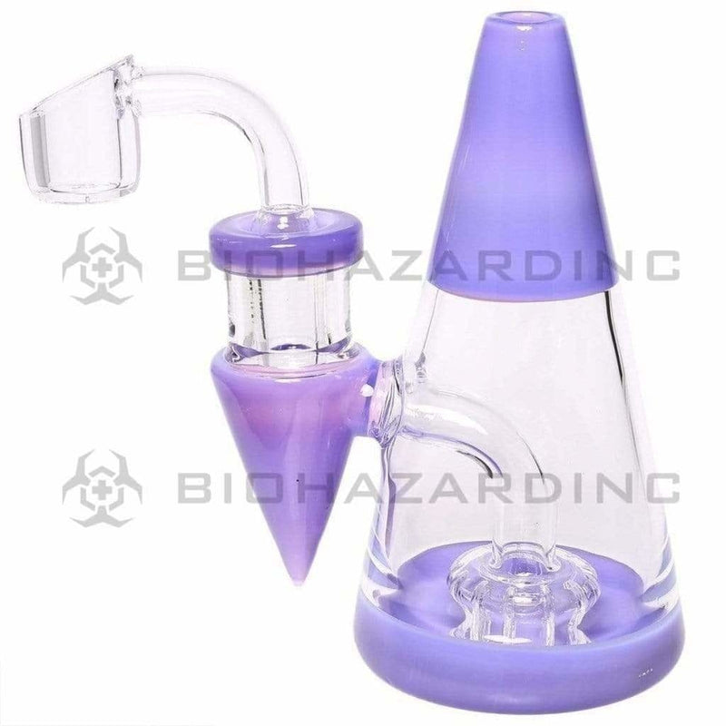 Biohazard Inc Glass Dab Rig Water Pipe Minimalist 5" Rig Purple