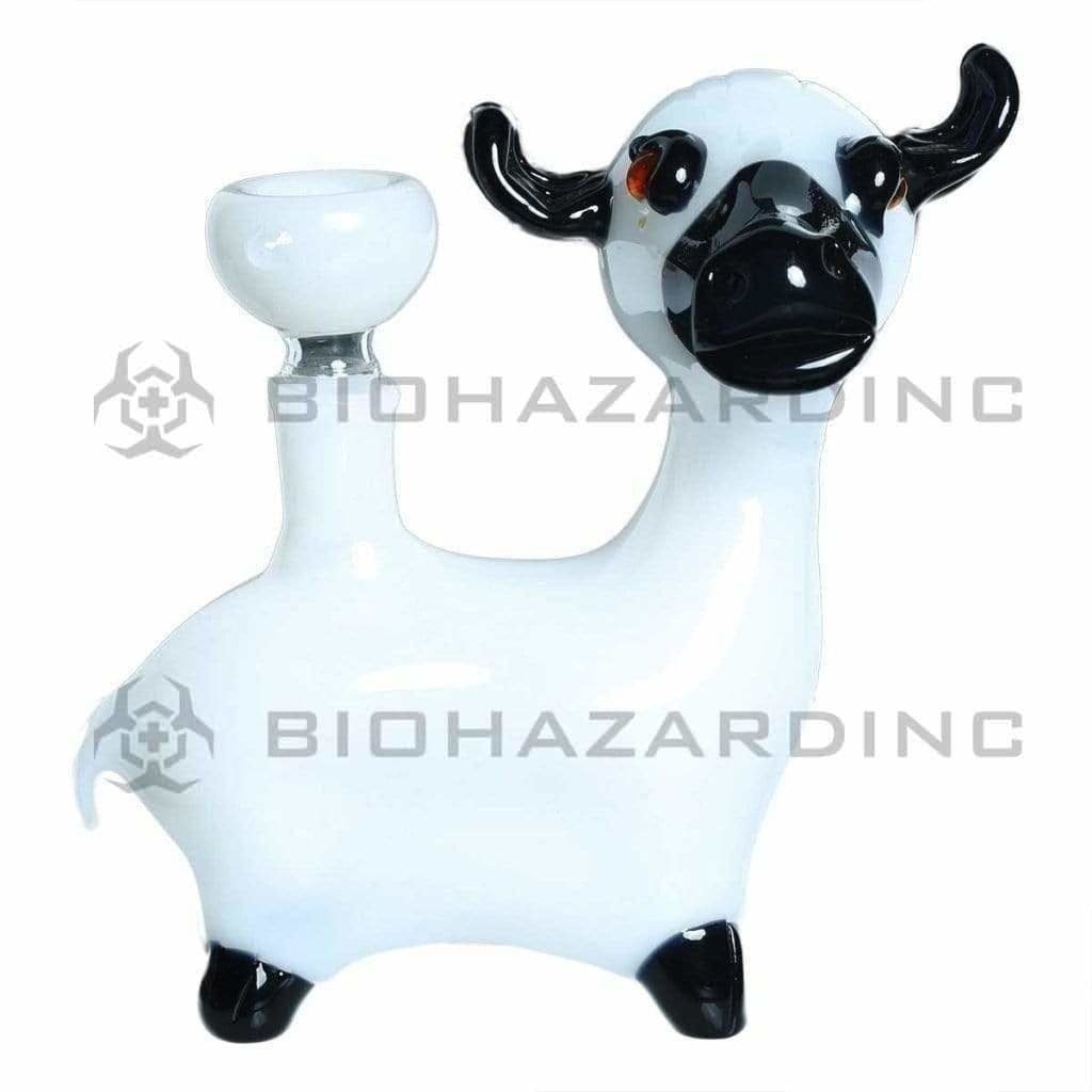 Biohazard Inc Novelty Hand Pipe White and Black Cow Hand Pipe